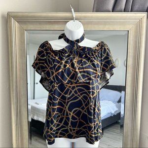 MICHAEL KORS Midnight Blu Basic Top Size M